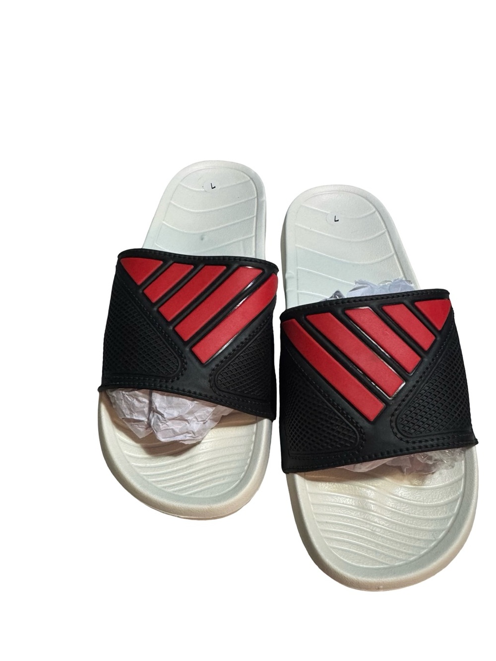 Men's Red and Black Slide Sandals